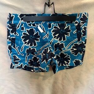floral shorts royal blue navy white graphic
